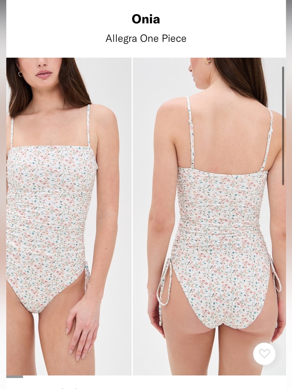 Onia Allegra One Piece Ratti Vine Floral White Size XL